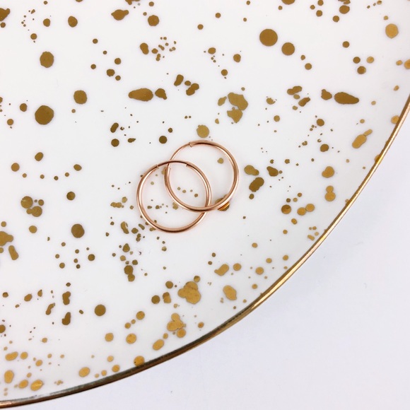 Rose Gold Minimalist Endless Hoop Earrings NEW - Picture 3 of 8